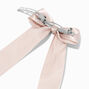Taupe Satin Long Tail Hair Bow Clip,