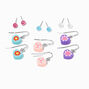 Pastel Daisy Heart Drop &amp; Stud Earrings &#40;6 Pack&#41;,