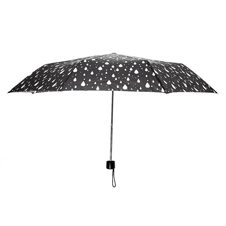 Parapluie noir motif gouttes de pluie,