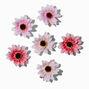 Pink Daisy Flower Hair Clips - 6 Pack,