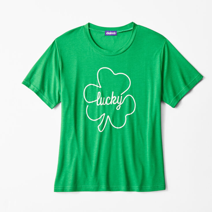 St. Patrick&#39;s Day Green Shamrock &quot;Lucky&quot; T-Shirt,