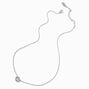 Silver-tone Cubic Zirconia Round Pendant Necklace,