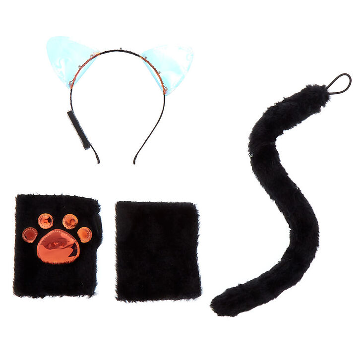Claire's Déguisement de chat en peluche qui s’allume - Noir, lot de 3