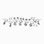 Burnished Silver-tone Mixed Earrings Set - 9 Pack,