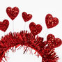 Valentine&#39;s Day Red Glitter Hearts Crown Headband,