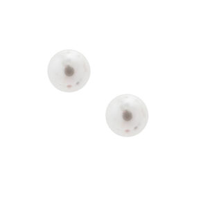 C LUXE by Claire&#39;s Sterling Silver Glass Pearl Stud Earrings,