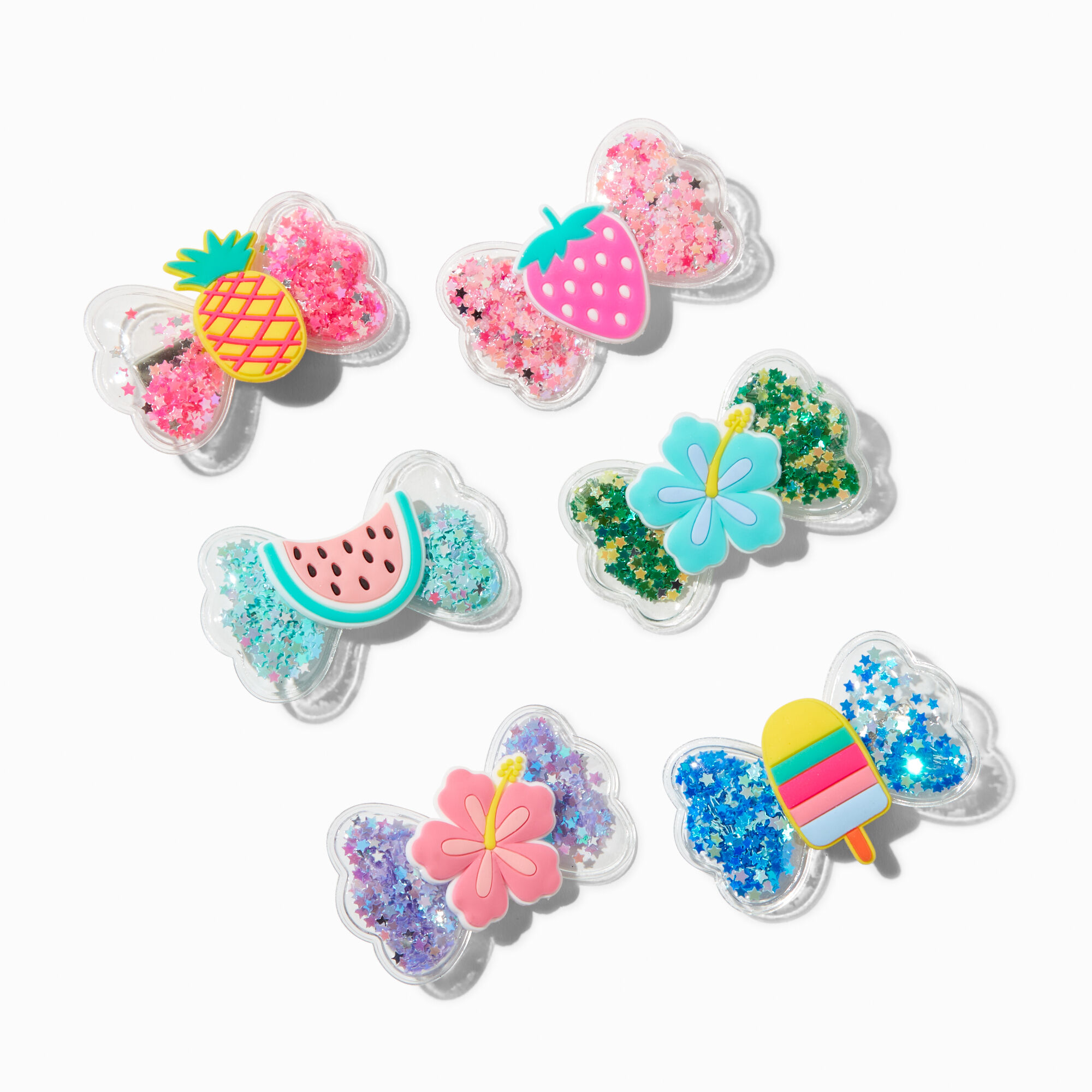 View Claires Club Summer Fruit Shaker Hair Bow Clips 6 Pack information