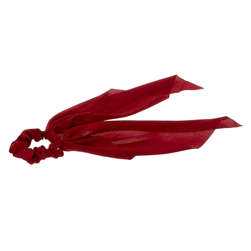 Small Hair Scrunchie Scarf - Burgundy,