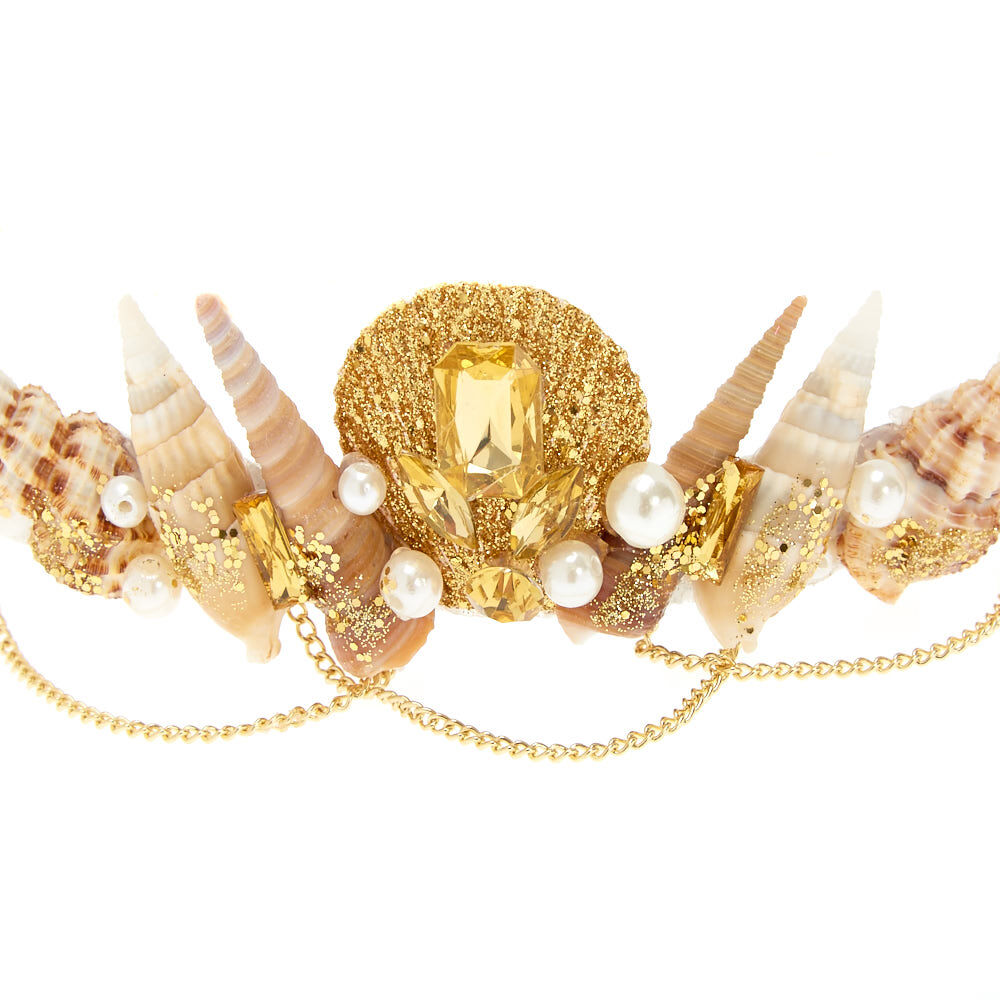 Gold Glitter Mermaid Crown Headwrap,
