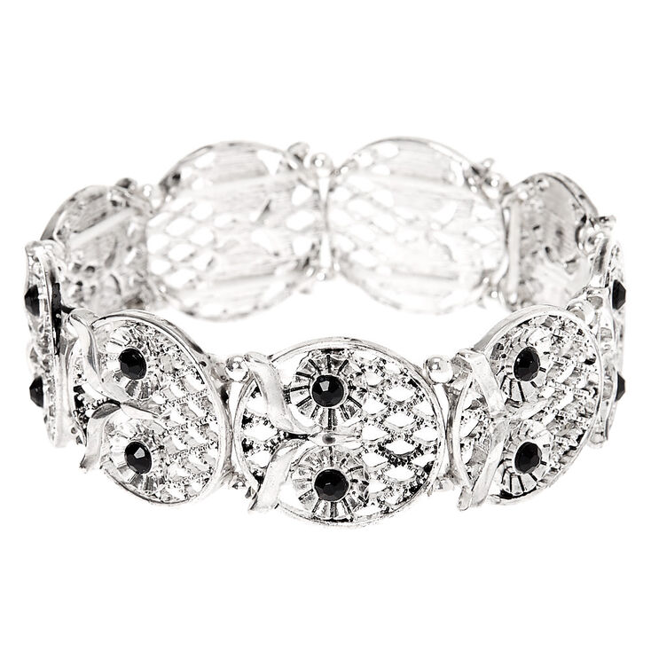 Claire's Bracelet élastique chouette couleur argenté