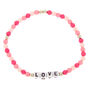 Love Beaded Stretch Bracelet - Pink,