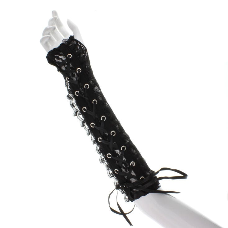 Claire's Gants couvre-bras noir en dentelle