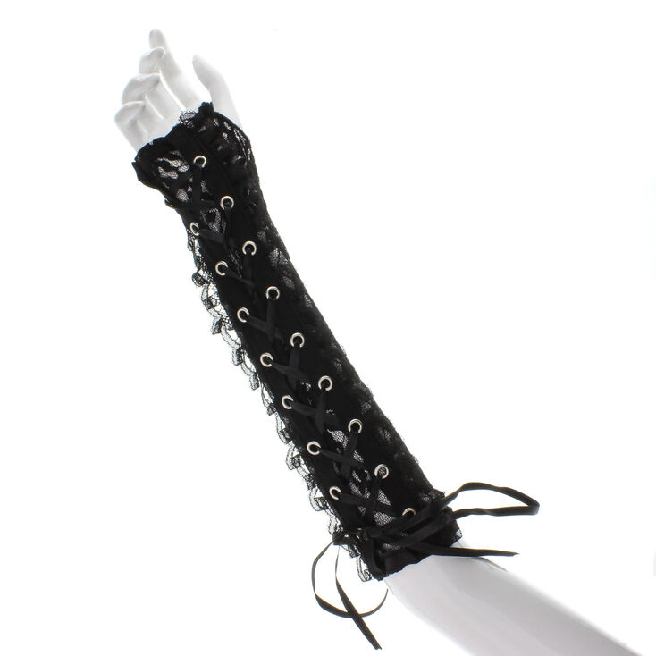 Claire's Gants couvre-bras noir en dentelle