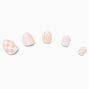 MeganPlays&trade; Claire&#39;s Exclusive White Checkered Flame Stiletto Press On Faux Nail Set - 24 Pack,