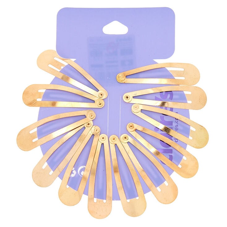 Rose Gold Snap Hair Clips - 12 Pack,