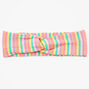 Rainbow Striped Ribbed Knotted Headwrap,