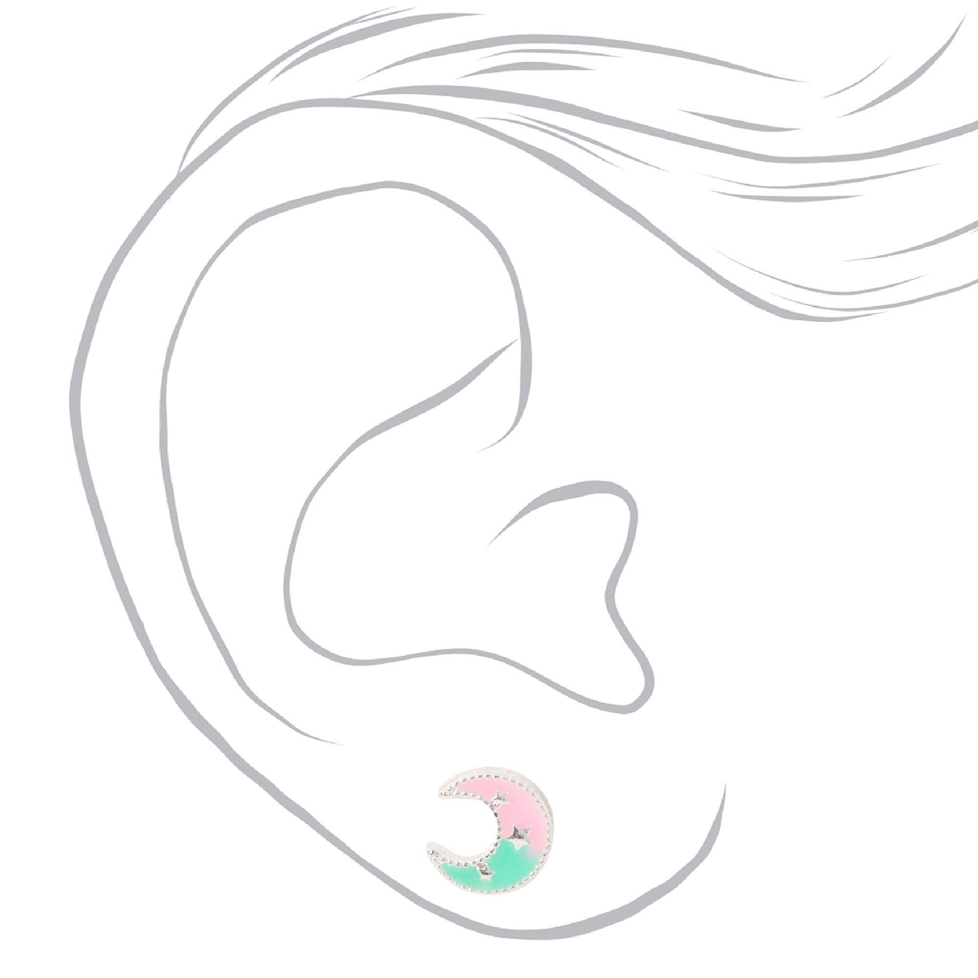 Pastel Pink Mixed Stud Earrings - 9 Pack,