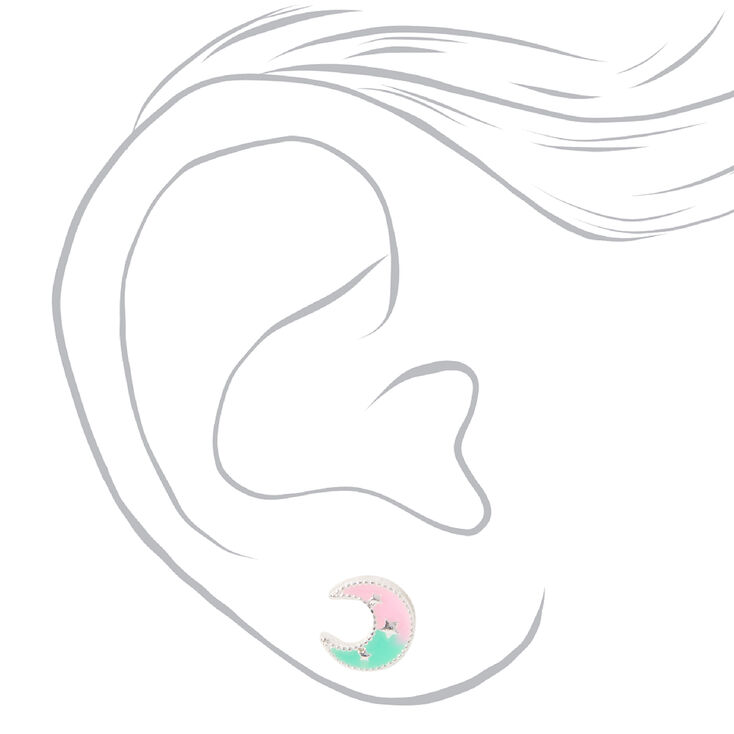 Pastel Pink Mixed Stud Earrings - 9 Pack,