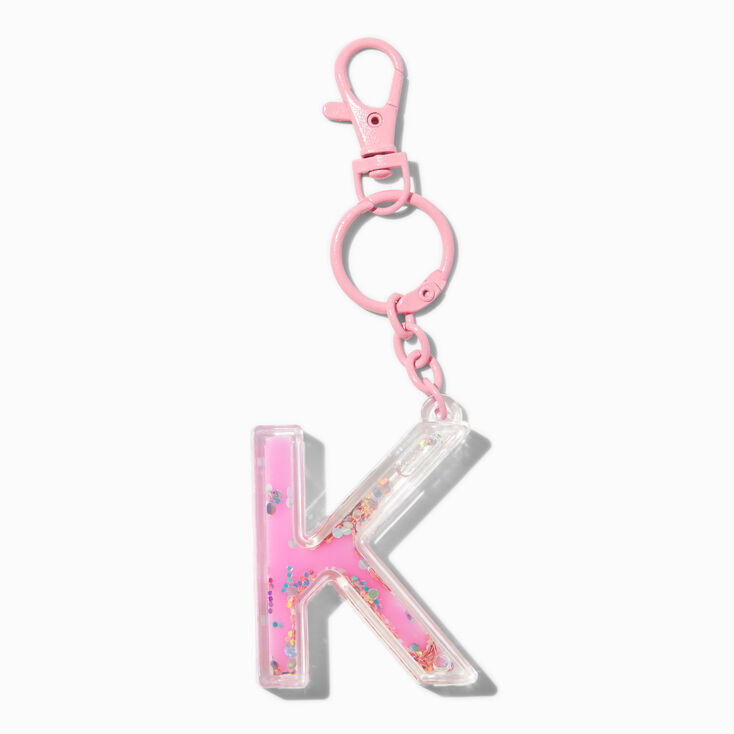 Initial Water-Filled Keychain - K,