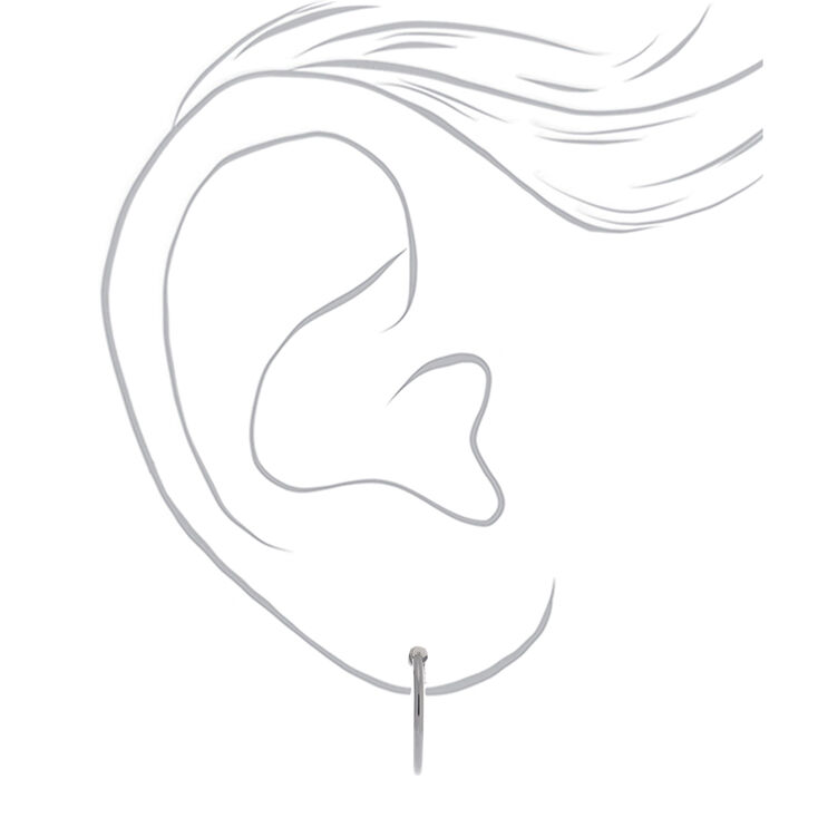 Hematite Graduated Clip On Hoop Earrings - 3 Pack,