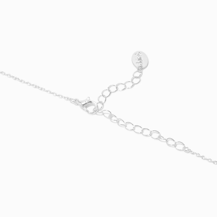 Collier en Y &eacute;toile asym&eacute;trique couleur argent&eacute;e,