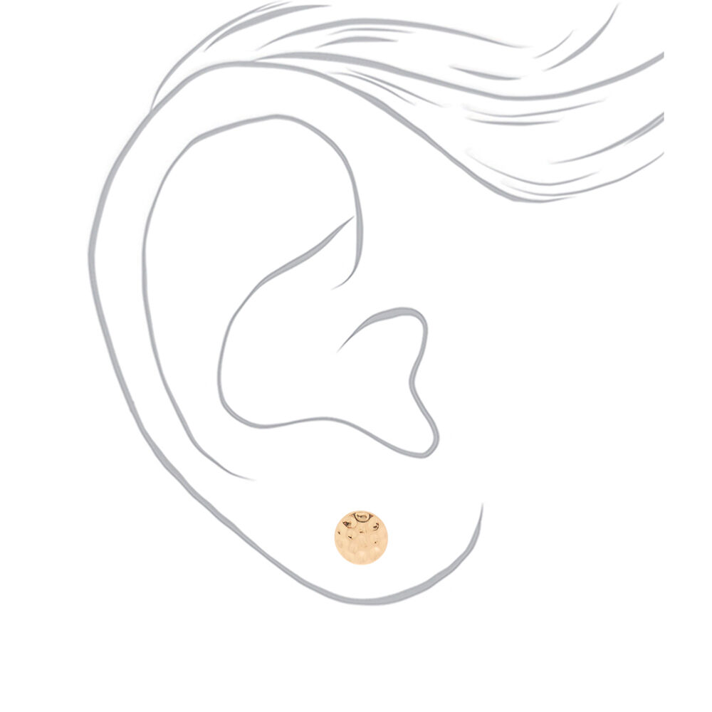 Gold Hammered Stud Earrings,