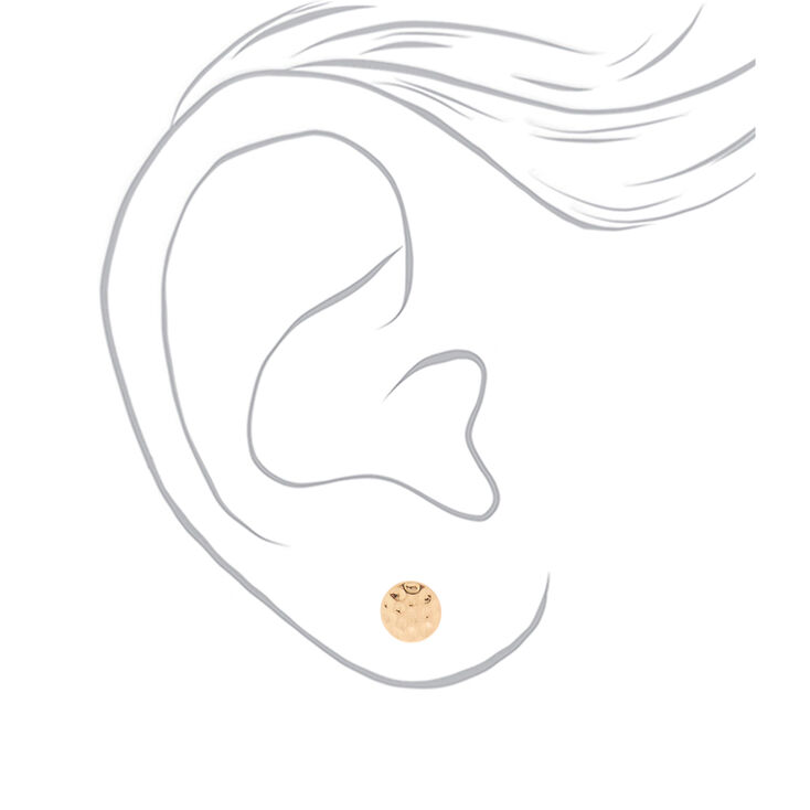 Gold Hammered Stud Earrings,