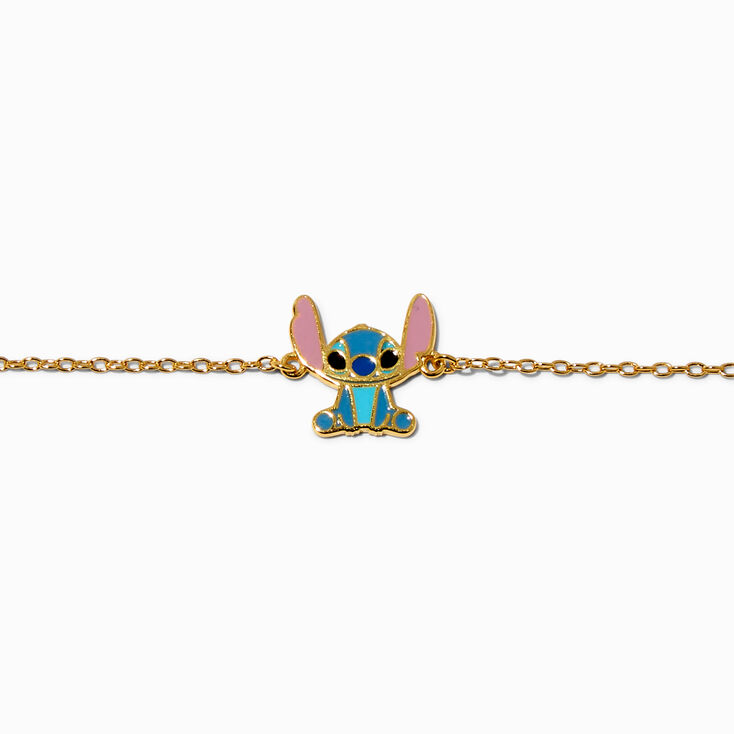 Bracelet de cheville couleur argent&eacute;e et couleur dor&eacute;e Stitch Disney,