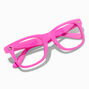 Claire&#39;s Club Solar Blue Light Reducing Retro Clear Lens Pink Star Frames,