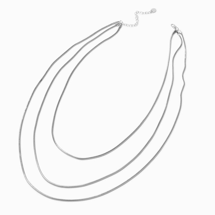 Silver-tone Snake Chain Extended Length Multi-Strand Necklace ,