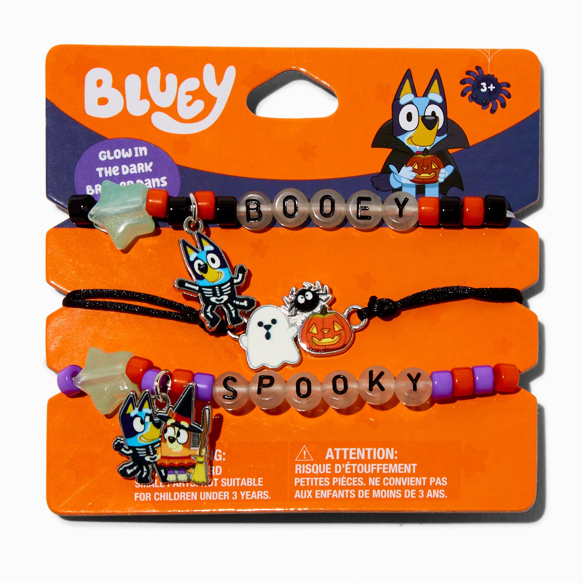 Bluey Halloween Glow in the Dark Bracelet Set - 3 Pack,