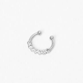 Silver-tone Faux Crystal Septum Nose Ring,