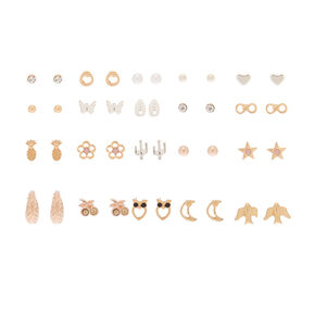 Mixed Metal Favorite Charm Stud Earrings - 20 Pack,