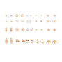 Mixed Metal Favourite Charm Stud Earrings - 20 Pack,