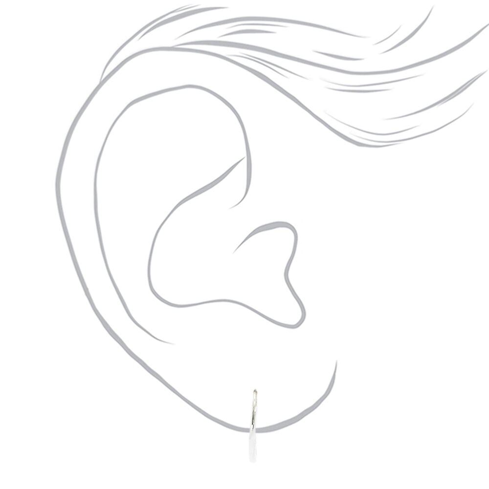 C LUXE by Claire's Sterling Silver 10mm Tube Hoop Earrings,