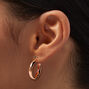 Rose Gold-tone 20mm Tube Hoop Earrings,