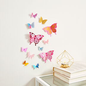 Colorful Butterflies 3-D Wall Stickers - 12 Pack,