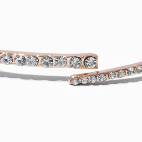 Bracelet fin bangle enveloppant avec strass couleur dor&eacute; rose,