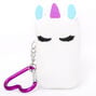 Unicorn Reusable Collapsible Straw Keychain - White,