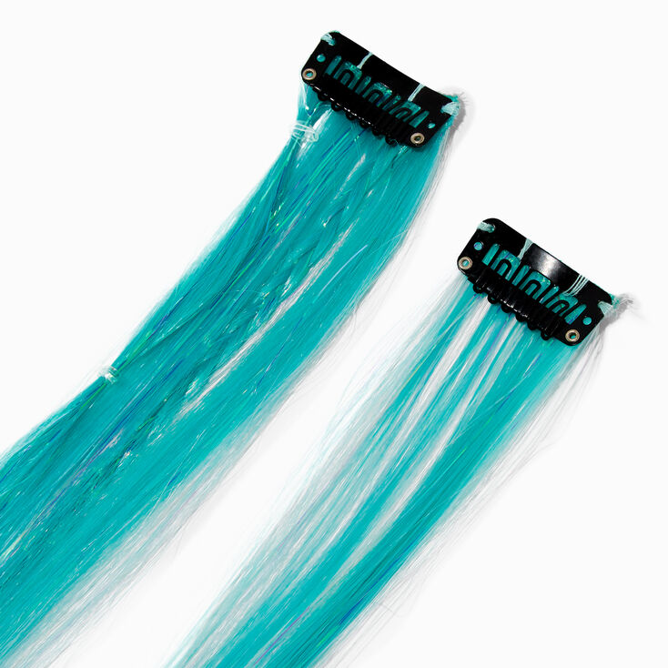 Green Ombr&eacute; Faux Hair Clip In Extensions - 2 Pack,