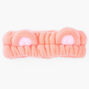 Plush Coral Bear Ear Makeup Headwrap,