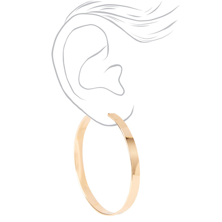 Gold 40MM Thick Hoop Earrings,