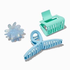 Mixed Blue &amp; Green Hair Claws - 3 Pack,