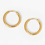 C LUXE by Claire&#39;s Gold-tone Titanium 12mm Sleek Hoop Earrings,