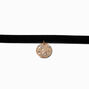 Gold-tone Scattered Pearl Disc Pendant Choker Necklace,