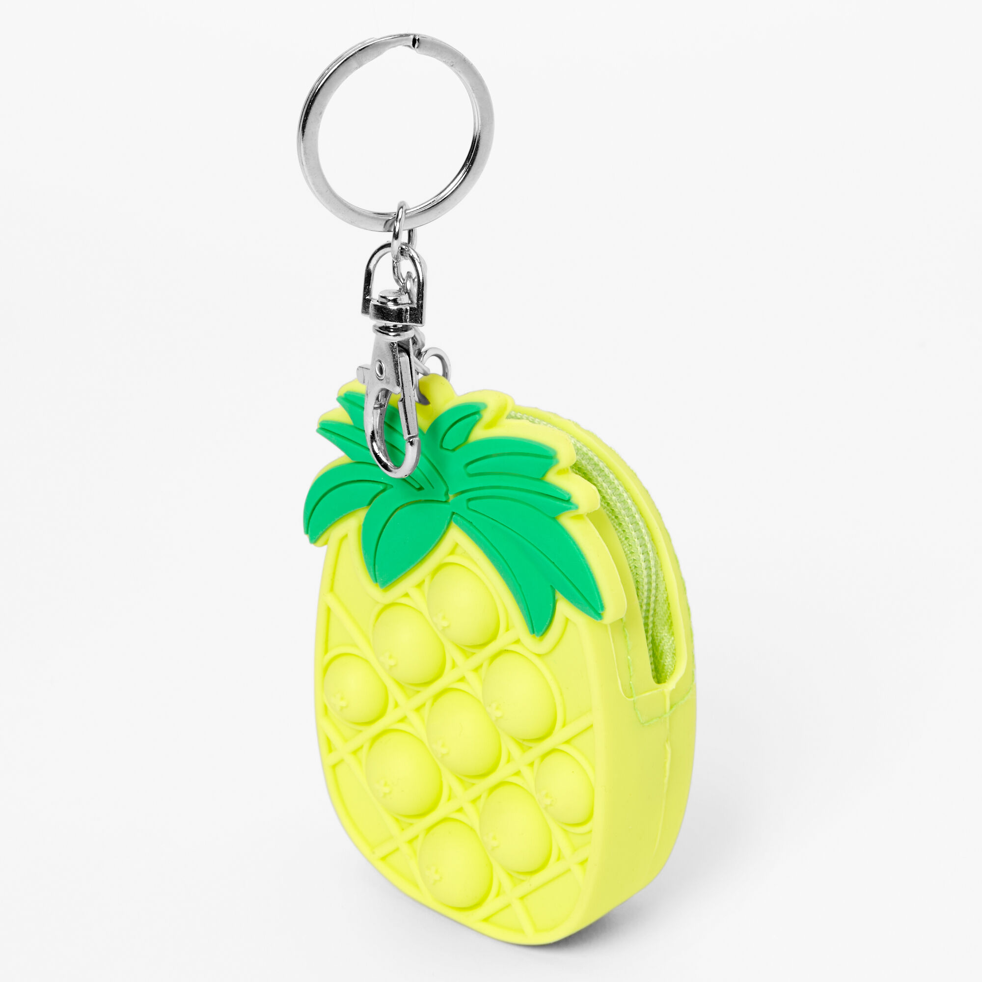Claire's Mini porte-monnaie porte-clés en silicone ananas « popper »
