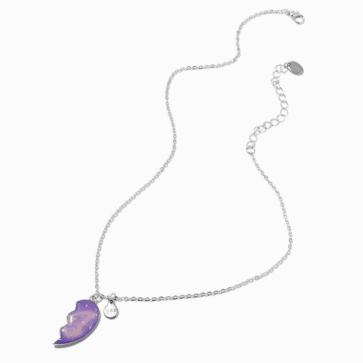 Best Friends Shadow Butterfly Split Heart Pendant Necklaces - 2 Pack,