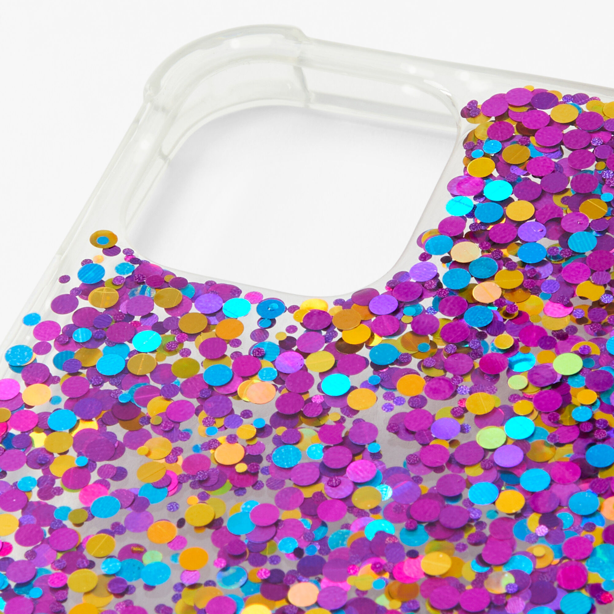 Magenta Glitter Phone Case With Chain - Fits iPhone 12/12 Pro,