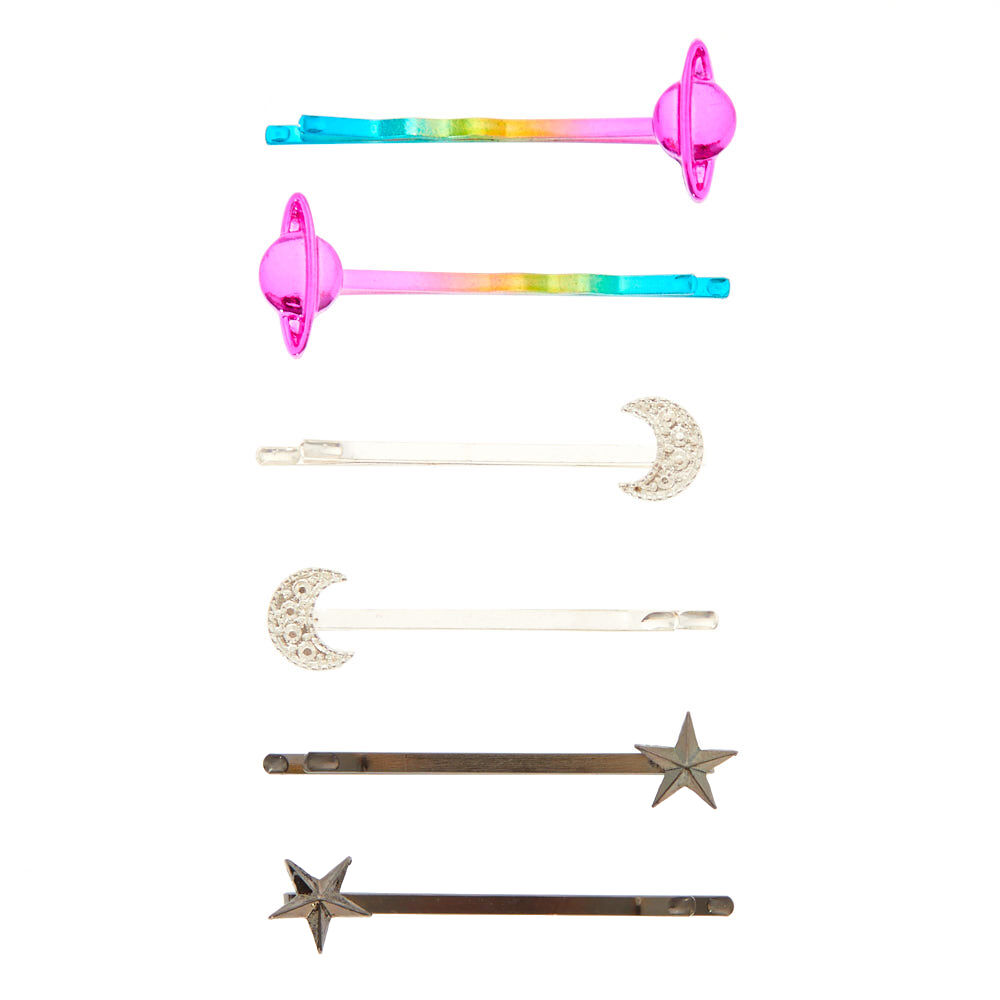 Anodized Space Hair Bobby Pins - Rainbow, 6 Pack,