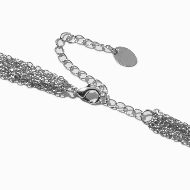 Silver-tone Draped Chain Multi-Strand Necklace,